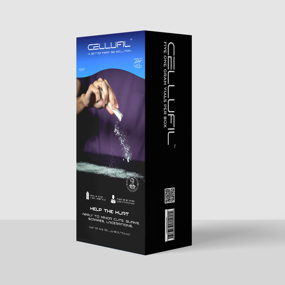 Celluheal Cellufil® Collagen Particles For Advanced Wound Care – 100% Non-Hydrolyzed Bovine Collagen For Tissue Regeneration, First Aid & Minor Bleeding, One Vial