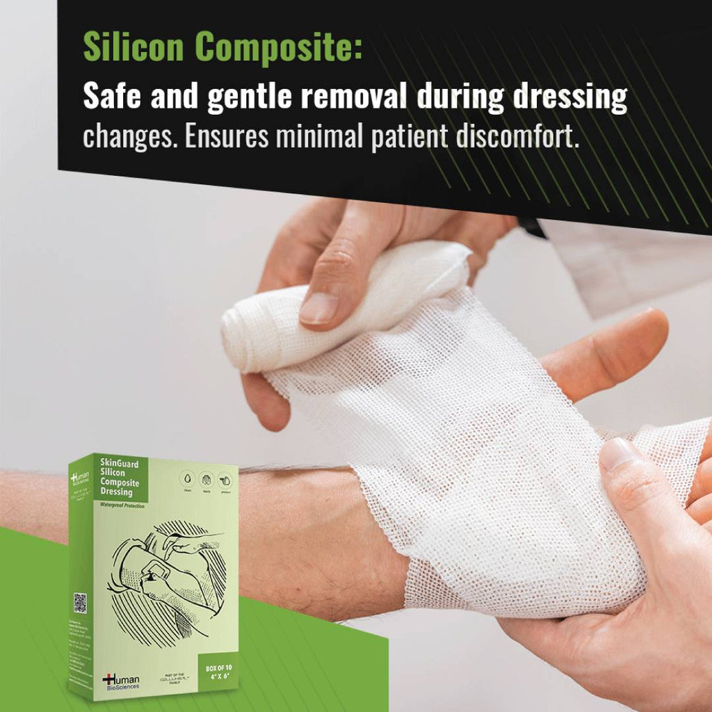 SkinGuard™ Silicon Composite Dressing – Waterproof, Flexible Wound Care for Healing Protection – CelluHeal SkinGuard™ Silicon Composite Dressing – Waterproof, Flexible Wound Care for Healing Protection – CelluHeal